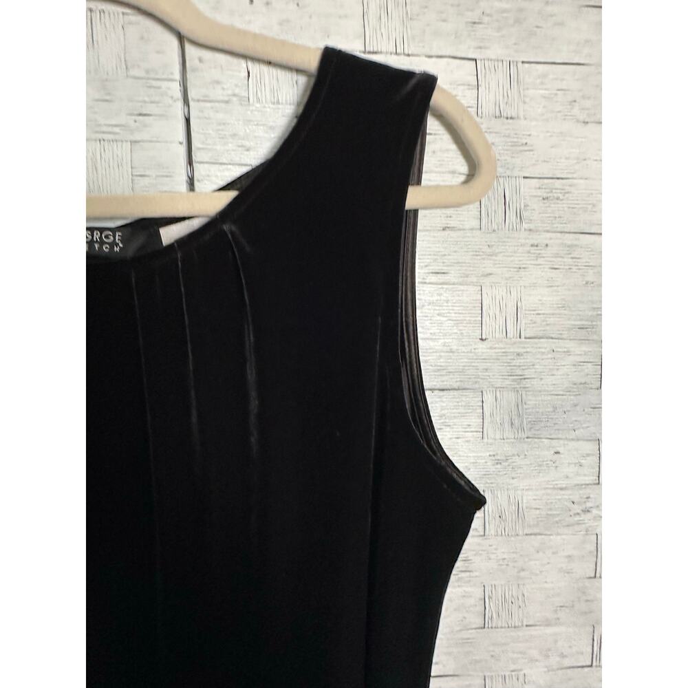 Vintage Y2K George stretch velvet sleeveless dress satintie vamp whimsyGoth - Picture 3 of 12